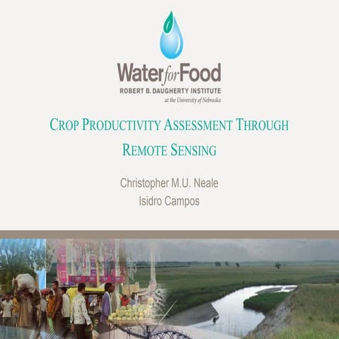 Crop productivity assessment through Remote Sensing: Radiation-driven and Wat...