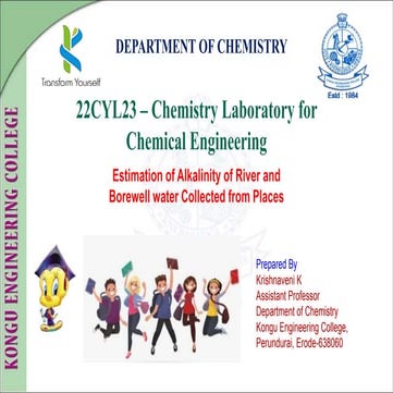 22CYL23 & Chemistry Laboratory for Chemical Engineering (Chemical-B-Alkalinit...