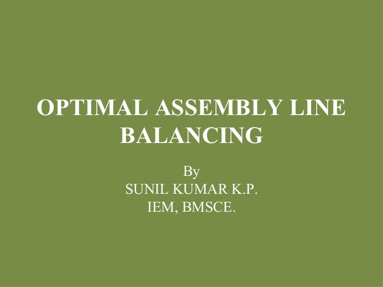 22d2 optimal assembly line balancing222