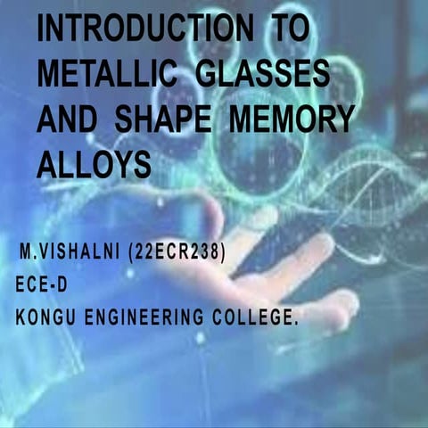Memory Shape Alloy in alloys in dentistry | PPTX