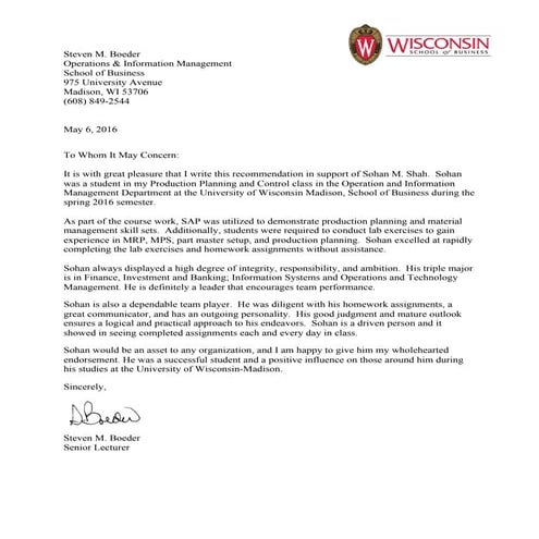 Recommendation Letter - Sohan Shah
