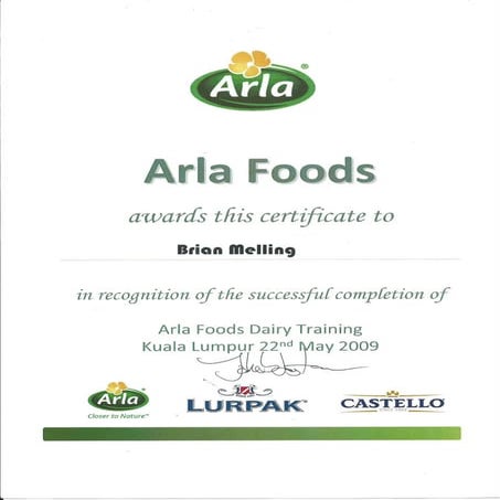 ARLA Dairy Training | PDF