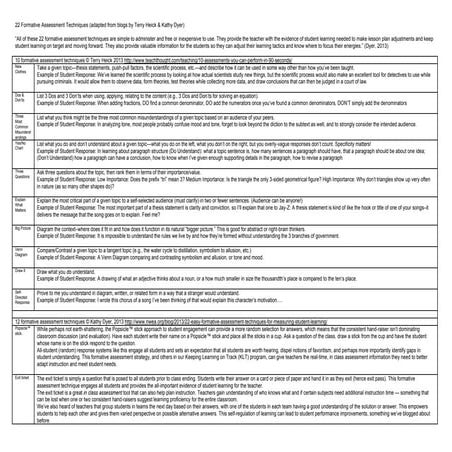 22 formative assessment techniques | PDF
