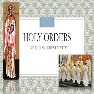 Holy Orders Lesson for kids