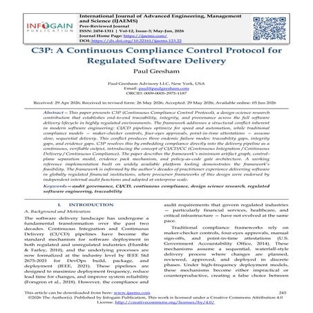 C3P: A Continuous Compliance Control Protocol for Regulated Software ...