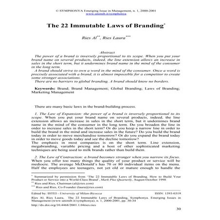 22 imm laws of branding