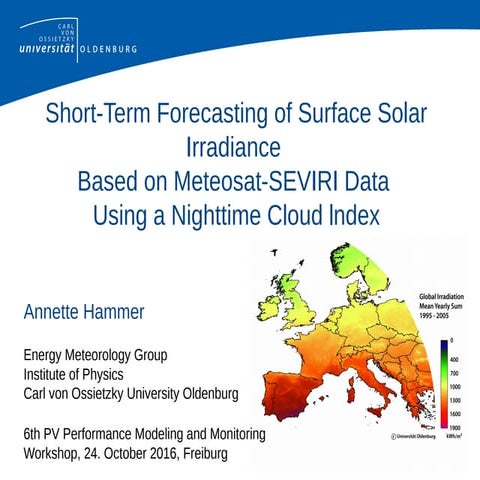 Short-Term Forecasting of Surface Solar Irradiance Based on Meteosat-SEVIRI D...
