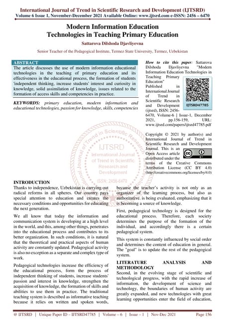 Use of Information and Communication Technologies in the Formation of ...