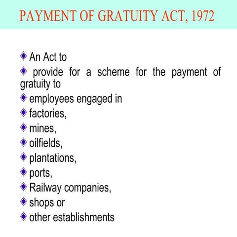 Payment Of Gratuity Act
