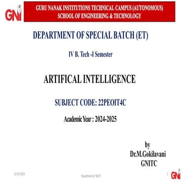 22PEOIT4C Session 3 Problem Solving Agent and searching for solutions.pptx