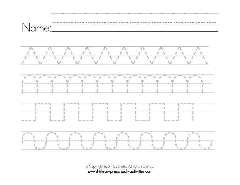 22 preschool printable writing patterns
