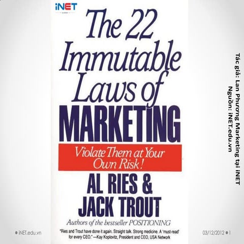 22 Quy Luật Bất Biến Trong marketing