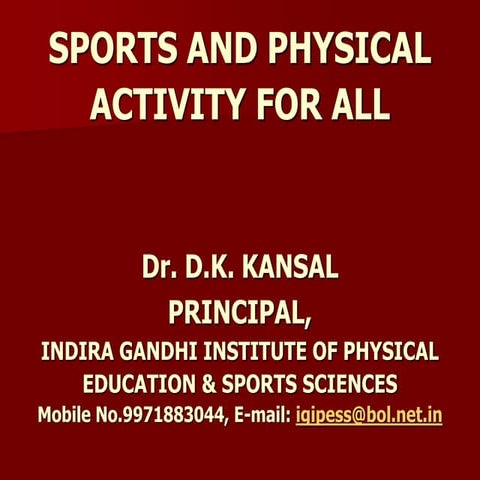 Sports and physical Activity For all