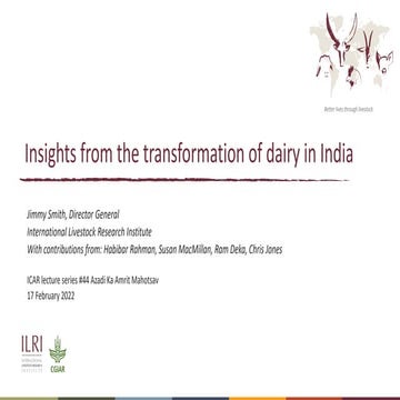 Insights from the transformation of dairy in India