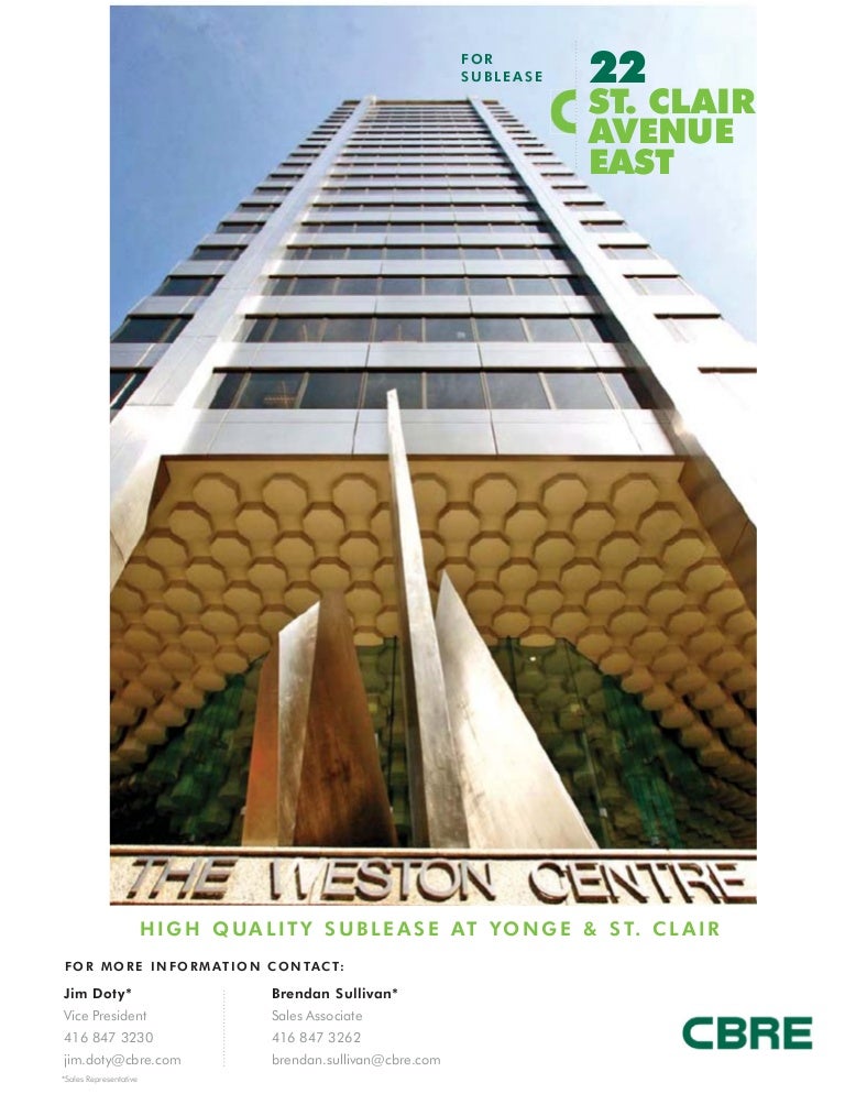 22 st. clair ave e the weston centre 22 st. clair ave e the weston centre