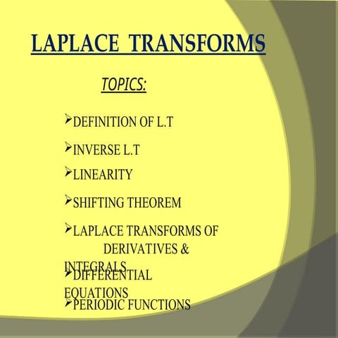 laplace Tranform, definition, Examples, methods
