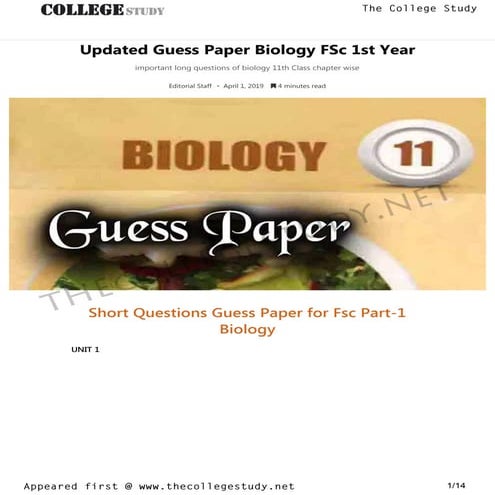 22 updated guess paper biology f sc 1st year   the college study