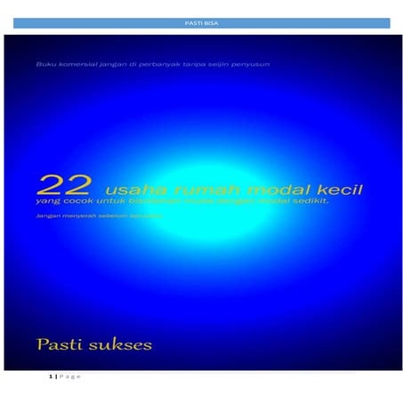 22 usaha rumah modal kecil pasti sukses | PDF