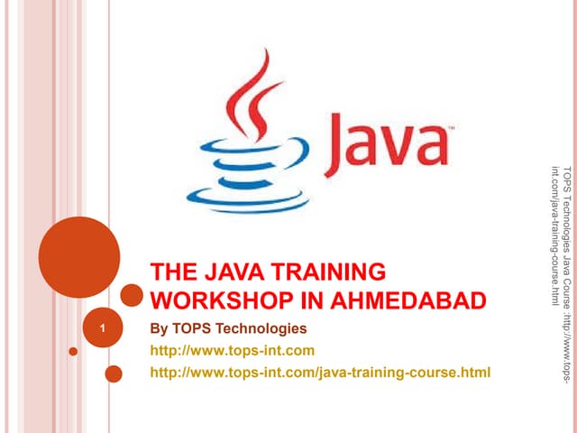 The JAVA Training Workshop in Ahmedabad | PPT