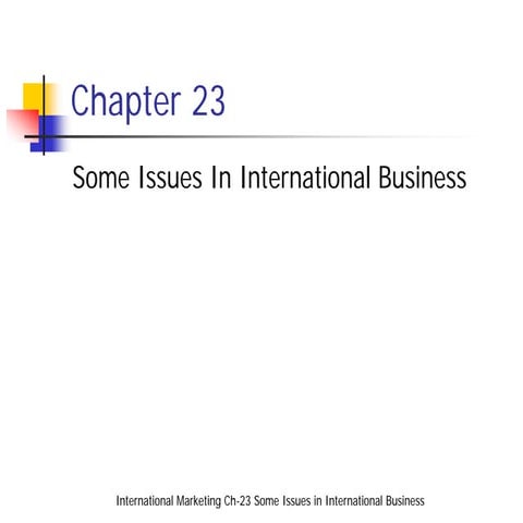Issues in International Business