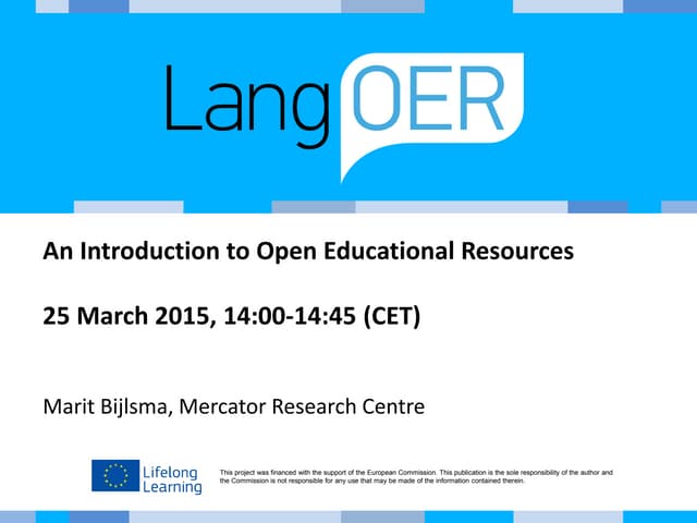 An Introduction to Open Educational Resources