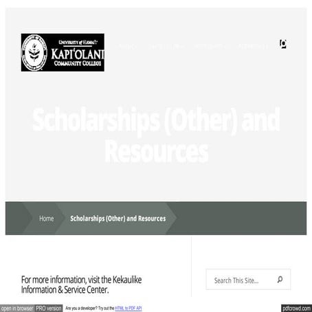 Scholarships (Other) and Resources