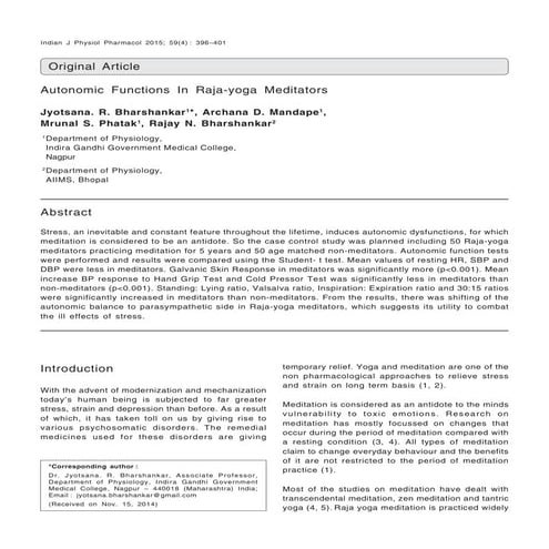 Comparative immediate effect of different yoga asanas on heart rate and ...