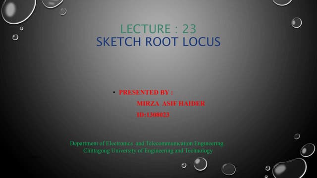 Sketch root locus
