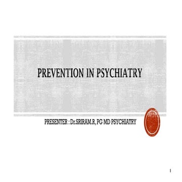 Prevention in Psychiatry