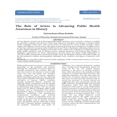 The Role of Artists in Advancing Public Health Awareness in History ...