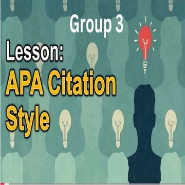 Citation and referencing - APA citation Style