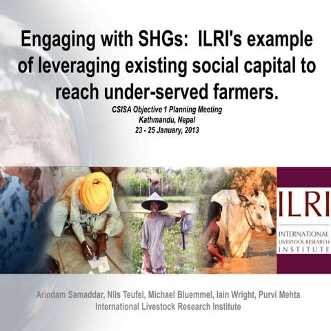23  25 jan 2013 csisa kathmandu engaging sh gs ilri arindam