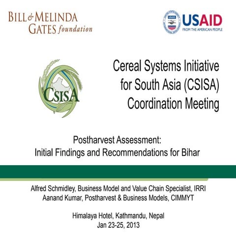 23  25 jan 2013 csisa kathmandu ph assessment bihar al schmidley