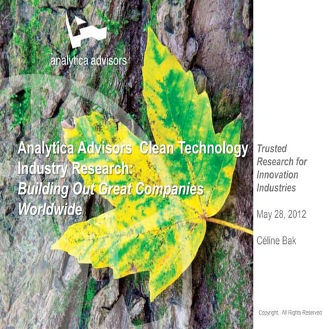 Supporting the commercialization of new energy technology by  Celine Bak