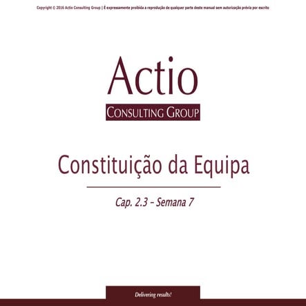 Constituição da Equipa Lean 6 Sigma