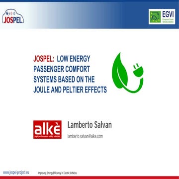 JOSPEL - Low energy passenger comfort systems based on the joule and peltier ...