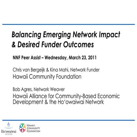 23 march the role of network funders