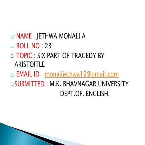 Six parts of tragedy