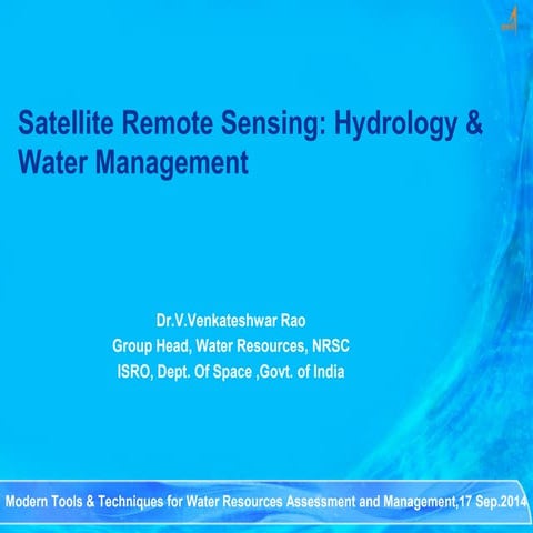23 - NRSC - Remote Satellite Imgae - Hydrology and Water Management-Sep-17