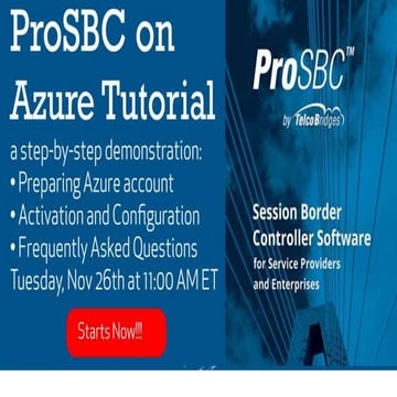 ProSBC on Azure - A Tutorial