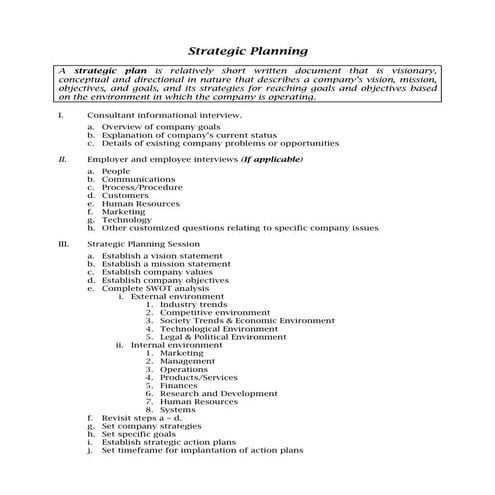 23. Strategic Planning Outline