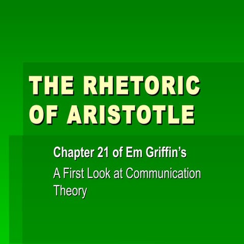 The Rhetoric Of Aristotle