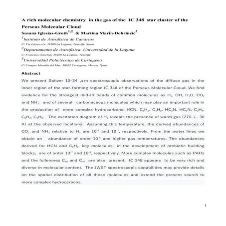 A rich molecular chemistry in the gas of the IC 348 star cluster of the Perse...
