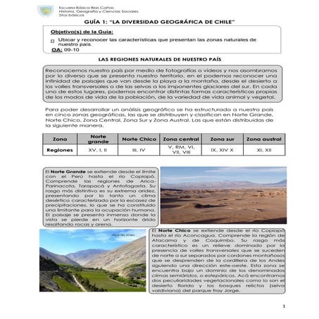Guía ge 5 (web) entorno natural norte grande y norte chico | PDF
