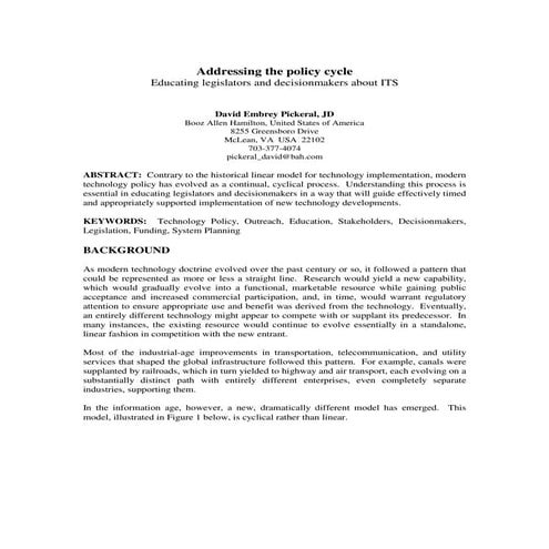 2005 ITS-WC_Policy Cycle