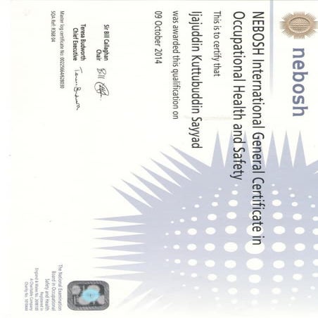 NEBOSH Final passing certificate | PDF
