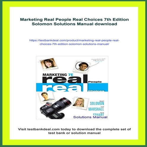 Marketing Real People Real Choices 7th Edition Solomon Solutions Manual ...