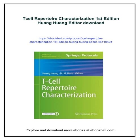 Tcell Repertoire Characterization 1st Edition Huang Huang Editor