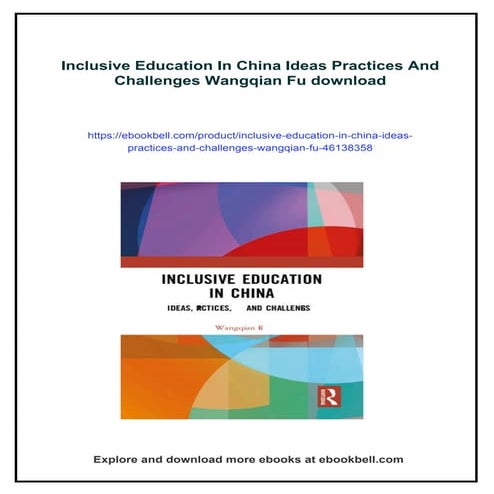 Inclusive Education In China Ideas Practices And Challenges Wangqian Fu ...