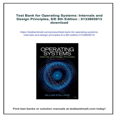 Test Bank for Operating Systems: Internals and Design Principles, 8/E ...